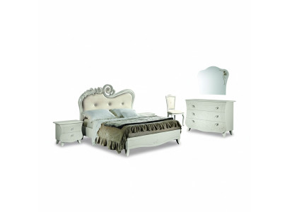 Komplett Set Bett Nachttisch Kommode Neu Design Schlafzimmer 5 tlg. Schlafzimmer
