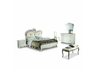 Klassisches Bett Luxus Betten Chesterfield Möbel Schlafzimmer Barock Hotel Stoff