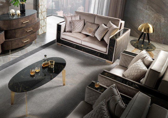 Polstergarnitur Möbel Couchen Leder Büro Neu Sofagarnitur 3+1+1 Sofas Couch Neu