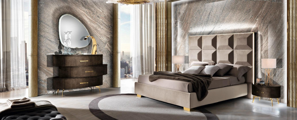 Bett Set Design Klassisch Betten Nachttisch Kommode 4tlg. Schlafzimmer