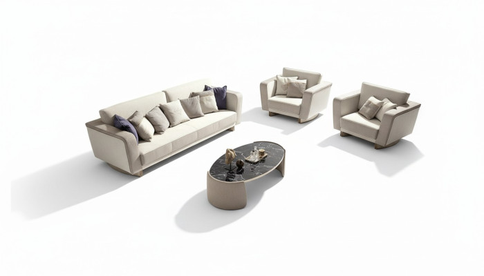 Italien Möbel Sofagarnitur 3+1+1 Sitzer Set Design Sofa Polster Couchen Couch