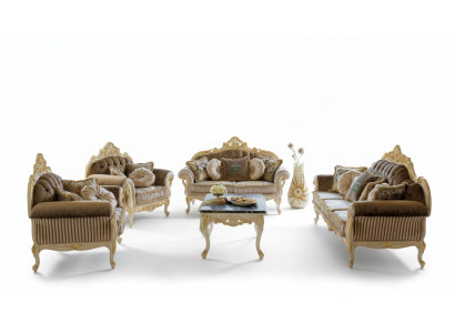 Komplett Set Sofagarnitur 3 2 1 Sitzer + Couchtisch Design Couch 4tlg. Stoffsofa