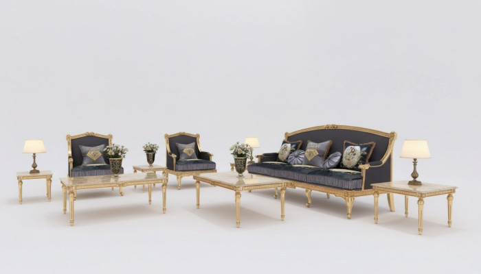 Wohnlandschaft Sofa Couch 6tlg Garnitur 3 2 1 Sitzer Couchtisch 2x Beistelltisch