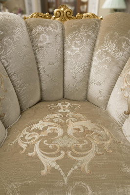 Sessel Stuhl Polster Fernseh leder Textil Stoff Beige Design Lounge Club Relax