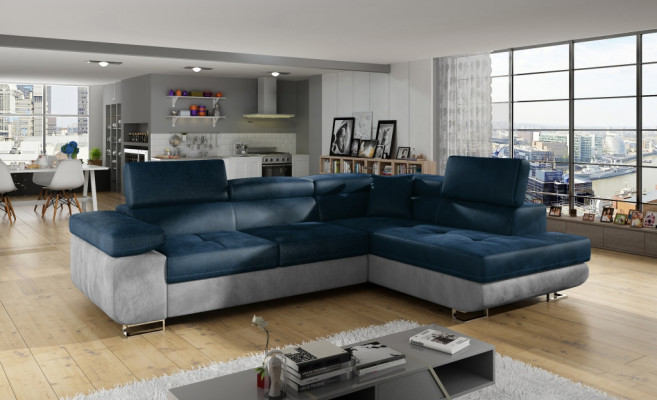 Eck Stoff Ecksofa L-Form Sofa Couch Design Couch Polster Textil Modern Textil