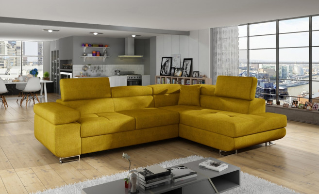 Eck Stoff Ecksofa L-Form Sofa Couch Design Couch Polster Textil Modern Textil