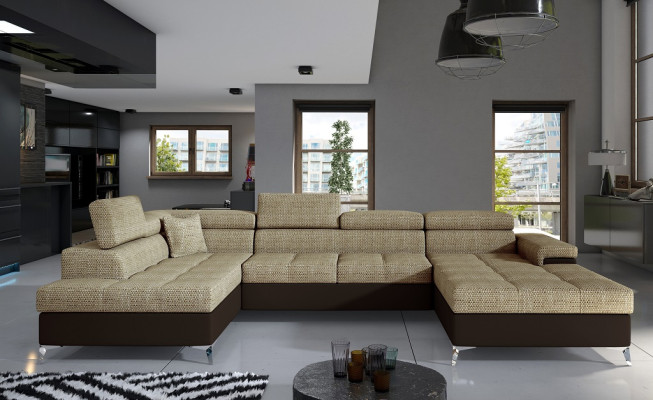 Stoff U-Form Couch Wohnlandschaft Ecksofa Garnitur Design Modern Sofa Modern Neu