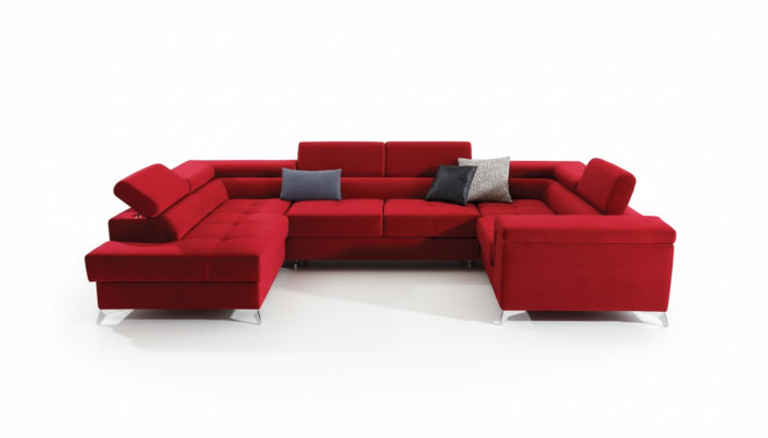 Ecksofa U-Form Sofa Couch Design Polster Schlafsofa Bettfunktion Wohnlandschaft