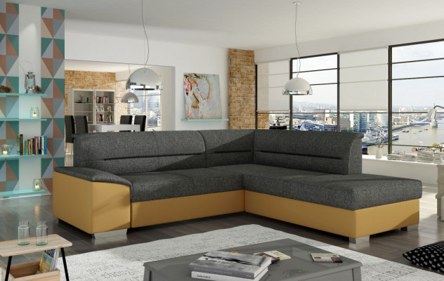 Stoff Ecksofa L-Form Sofa Couch Design Polster Modern Textil Sitzpolster Gruppe