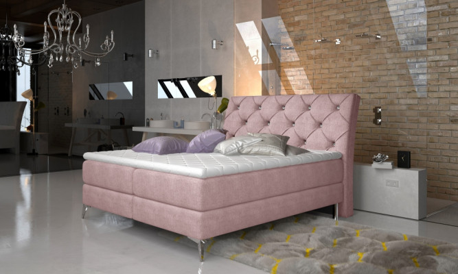 Designer Bett Schlafzimmer Betten Textil Hotel Polster Chesterfield Boxspring