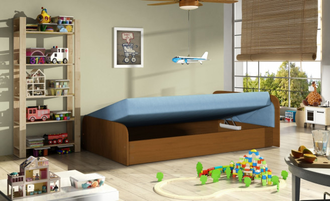 Kinder Zimmer Polsterbett Bett Betten Holz Schlaf Sofa Matratze 80x190cm Neu
