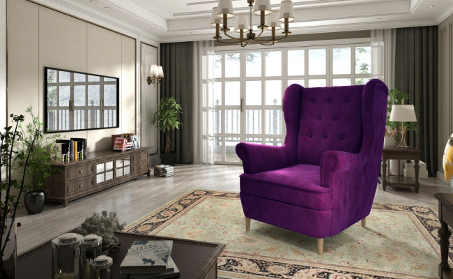 Lounge Ohren Sessel Club Designer Möbel Fernseh Sofa Stuhl Samt Polster Sitz Neu