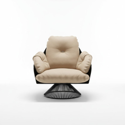Sessel Club Lounge Design Lehn Stuhl Polster Sofa 1 Sitzer Fernseh Leder Drehbar