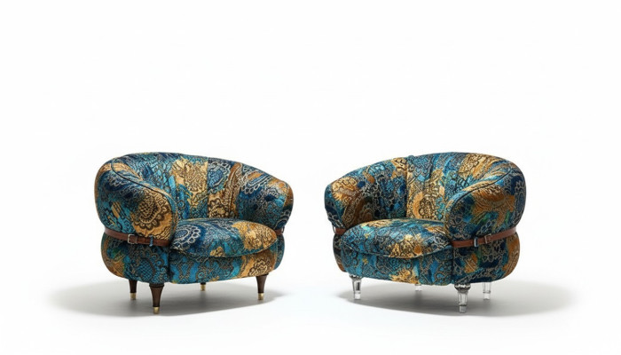 Sessel Club Lounge Designer Fernseh Sofa Stuhl Stühle Polster Sitz Möbel Textil