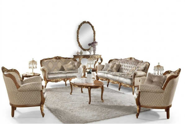 Sofa Barock Rokoko Klassische Dreisitzer 3 Sitzer Couch Polster Sofas Couchen