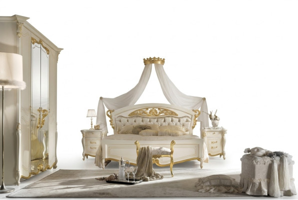 Italienische Schlafzimmer Möbel Luxus Designer Bett Doppel Betten Gold