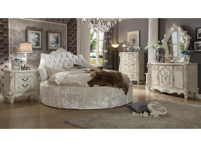 Rundes Samt Bett Chesterfield Luxus Polster Rund Betten Stoff Textil Hotel