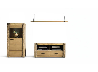 Wohn Wand Wohnzimmer Vitrine Kommode Regal 3tlg. Set Regale Schränke