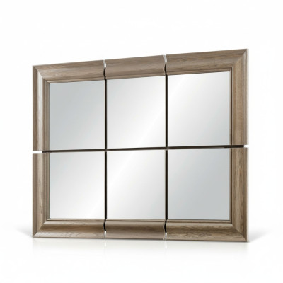 Moderner Großer Spiegel Wandspiegel Echt Holz Rahmen Hängespiegel Neu 146x105cm