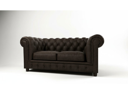 Chesterfield Couch 2 Sitzer Polster Sitz Textil Stoff Couchen Leder Sofas Sofa
