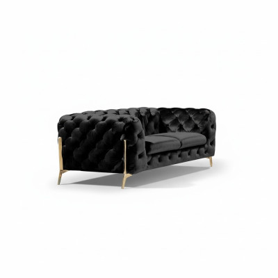 Design Chesterfield Sofa 2-Sitzer Couch Samt Polster Textil Sofas Zweisitzer Neu