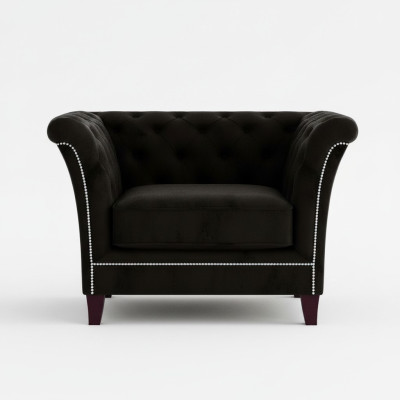 Chesterfield Sessel Couch Polster 1 Sitzer Samt Design Couchen Deko Sofas