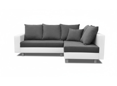 Wohnlandschaft Ecksofa L-Form Sofa Design Couch Textil Leder Fußhocker