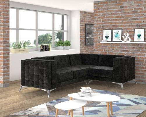 L-Form Couch Wohnlandschaft Ecksofa Garnitur Modern Design Sofa textil Stoff neu