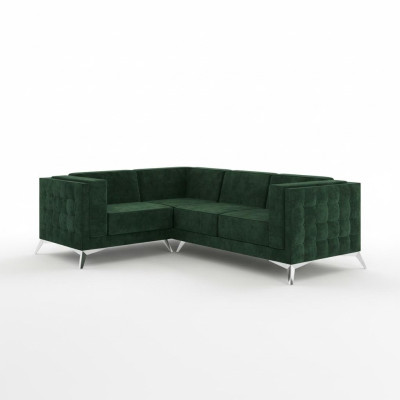 Ecksofa L Form Sofa Couch Design Couchen Polster Textil Modern Eck Garnitur Grün