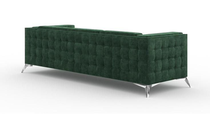 Dreisitzer 3 Sitzer Couch Polster Sofa Textil Stoff Chesterfield Couch Garnitur