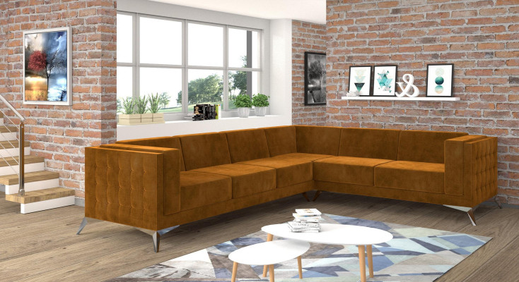 Ecksofa L-Form Stoff Couch Wohnlandschaft Garnitur Design Modern Sofa