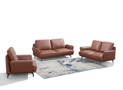 Sofagarnitur 3+2 Sitzer Ledersofa Couch Wohnlandschaft Garnitur Design Modern
