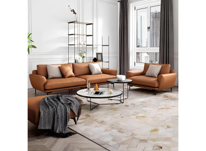 Sofagarnitur 4+3+2 Ledersofa Couch Wohnlandschaft Garnitur Design Modern Sofa
