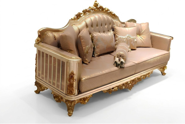Sofagarnitur 331 Sitzer Textil Komplett Set Sofa Sessel Holz Chesterfield
