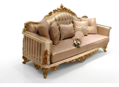 Sofagarnitur 331 Sitzer Textil Komplett Set Sofa Sessel Holz Chesterfield