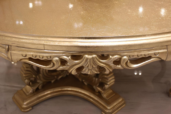 Luxus Esstisch Rund Design Tisch klassische Esszimmer Tische Möbel Gold Neu