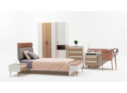 Komplett Jugendzimmer Kinderzimmer Set Kleiderschrank Kommode Schreibtisch 6tlg.