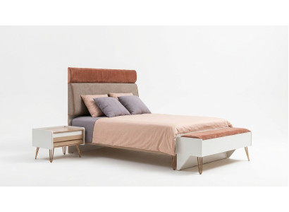 Kinderzimmer Set Bett + Nachttisch + Bank Modern Set Bett 3tlg. Bank Komplett