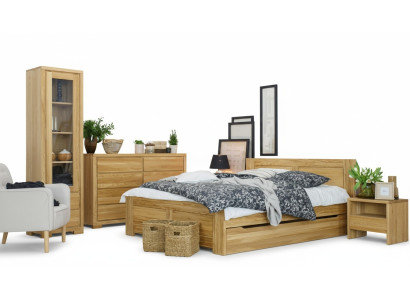 Schlafzimmer Holzbett Echtes Holz Bett Betten Hotel 180x200 cm Stil Massive Möbel