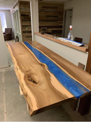 Esstisch tische epoxid harz epoxy tisch wasserfall echtes holz massive möbel