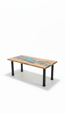 Couchtisch River Table Echtes Holz Flusstisch Dekorative Massiv Epoxidharz