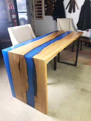 Esstisch Tisch Küchentisch Moderne Tische Wasserfall Fluss Epoxid Harz Möbel Neu