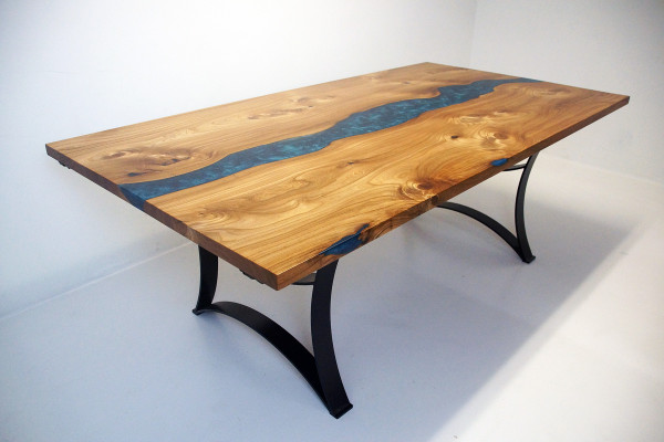 Tisch esstisch tische harz epoxy massive design möbel 240x100 echtes holz epoxid