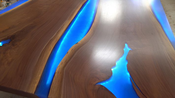 Esstisch River Table Echtes Holz Flusstisch 260x110 Massive Tische