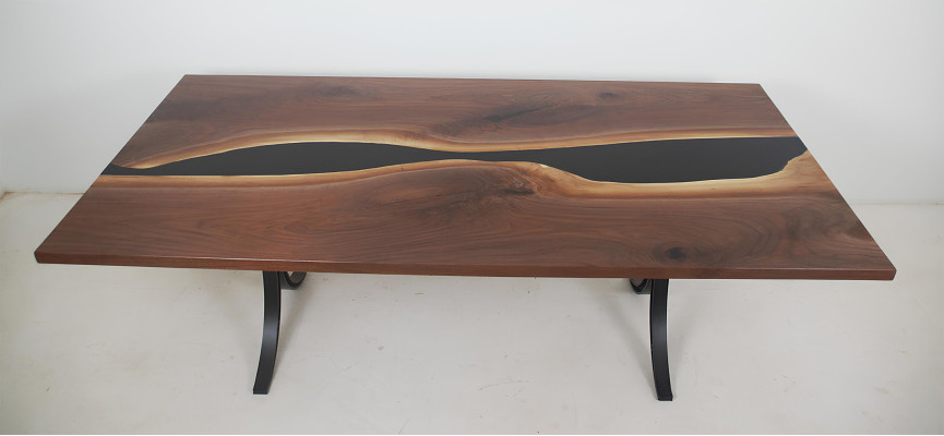 Epoxidharz Esstisch River Table Echtes Holz Massiv Tische 240x100 Flusstisch Neu