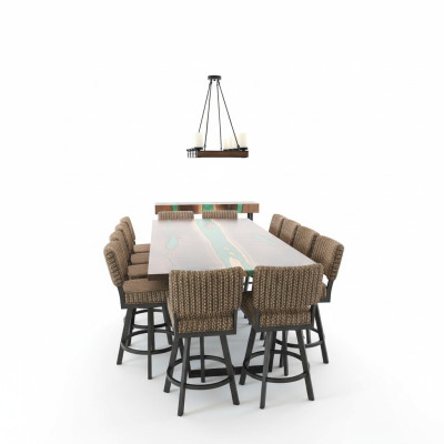 Esstisch River Table Massiv Tische 240x100 Flusstisch Epoxidharz Meer Waterfall