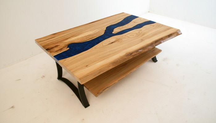 Couchtisch River Table Echtes Holz Flusstisch Epoxidharz Massiv Tische