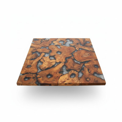 Epoxid harz esstisch echtes massive holz möbel wasserfall epoxy tisch 100x100
