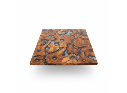 Epoxid harz esstisch echtes massive holz möbel wasserfall epoxy tisch 100x100