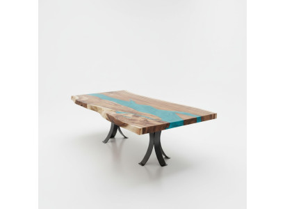 Esstisch epoxid harz echtes holz massive möbel epoxy tisch giessharz wasserfall